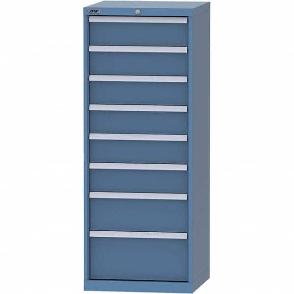 LISTA - 8 Drawer, 84 Compartment Bright Blue Steel Modular Storage Cabinet - Industrial Tool & Supply