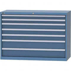 LISTA - 7 Drawer, 99 Compartment Bright Blue Steel Modular Storage Cabinet - Industrial Tool & Supply