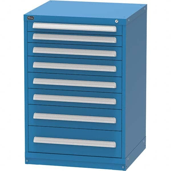 Vidmar - 8 Drawer Bright Blue Steel Modular Storage Cabinet - Industrial Tool & Supply