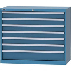 LISTA - 7 Drawer, 84 Compartment Bright Blue Steel Modular Storage Cabinet - Industrial Tool & Supply