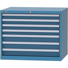 LISTA - 7 Drawer, 84 Compartment Bright Blue Steel Modular Storage Cabinet - Industrial Tool & Supply