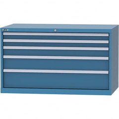 LISTA - 5 Drawer, 99 Compartment Bright Blue Steel Modular Storage Cabinet - Industrial Tool & Supply