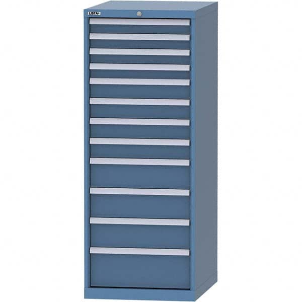 LISTA - 12 Drawer, 99 Compartment Bright Blue Steel Modular Storage Cabinet - Industrial Tool & Supply