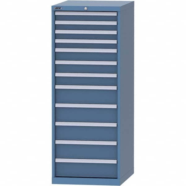 LISTA - 12 Drawer, 99 Compartment Bright Blue Steel Modular Storage Cabinet - Industrial Tool & Supply