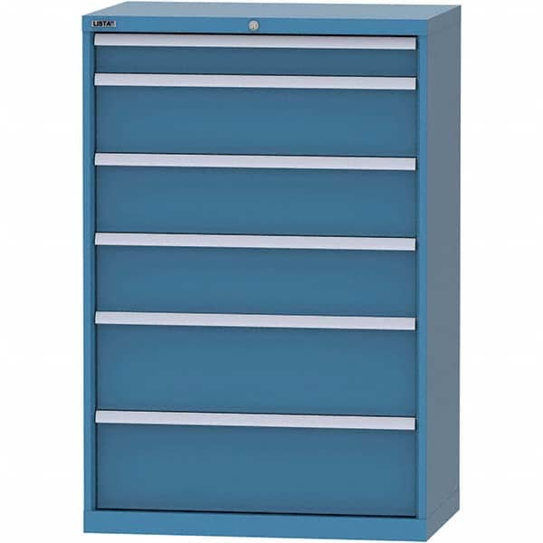 LISTA - 6 Drawer, 84 Compartment Bright Blue Steel Modular Storage Cabinet - Industrial Tool & Supply