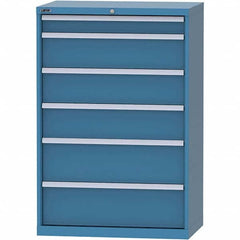 LISTA - 6 Drawer, 84 Compartment Bright Blue Steel Modular Storage Cabinet - Industrial Tool & Supply