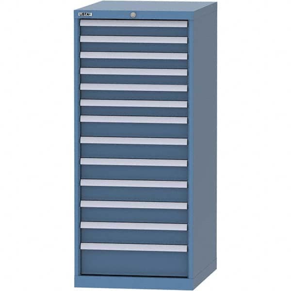 LISTA - 13 Drawer, 99 Compartment Bright Blue Steel Modular Storage Cabinet - Industrial Tool & Supply
