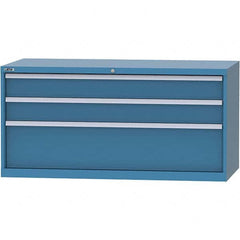 LISTA - 3 Drawer, 84 Compartment Bright Blue Steel Modular Storage Cabinet - Industrial Tool & Supply
