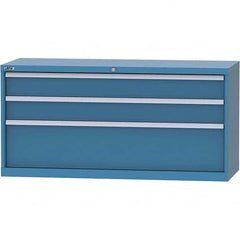 LISTA - 3 Drawer, 84 Compartment Bright Blue Steel Modular Storage Cabinet - Industrial Tool & Supply