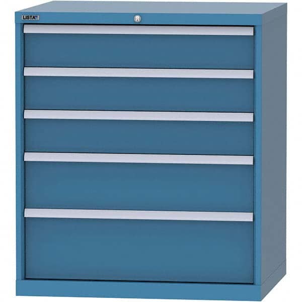 LISTA - 5 Drawer, 84 Compartment Bright Blue Steel Modular Storage Cabinet - Industrial Tool & Supply