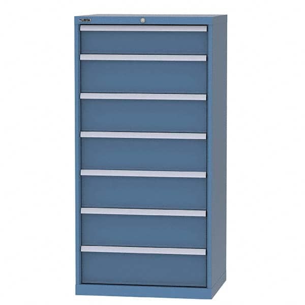 LISTA - 6 Drawer, 124 Compartment Bright Blue Steel Modular Storage Cabinet - Industrial Tool & Supply