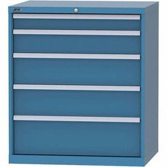 LISTA - 5 Drawer, 84 Compartment Bright Blue Steel Modular Storage Cabinet - Industrial Tool & Supply
