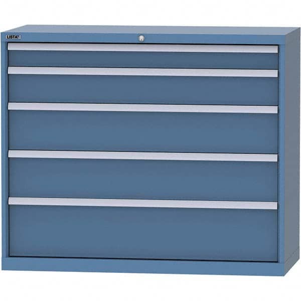 LISTA - 5 Drawer, 99 Compartment Bright Blue Steel Modular Storage Cabinet - Industrial Tool & Supply