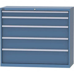 LISTA - 5 Drawer, 99 Compartment Bright Blue Steel Modular Storage Cabinet - Industrial Tool & Supply