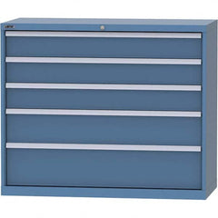 LISTA - 5 Drawer, 99 Compartment Bright Blue Steel Modular Storage Cabinet - Industrial Tool & Supply