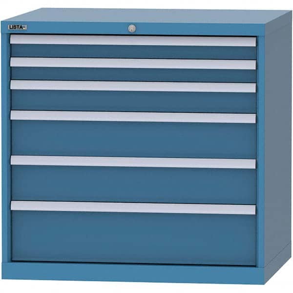 LISTA - 6 Drawer, 84 Compartment Bright Blue Steel Modular Storage Cabinet - Industrial Tool & Supply