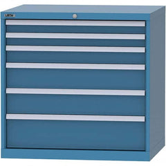 LISTA - 6 Drawer, 84 Compartment Bright Blue Steel Modular Storage Cabinet - Industrial Tool & Supply