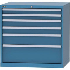 LISTA - 6 Drawer, 84 Compartment Bright Blue Steel Modular Storage Cabinet - Industrial Tool & Supply
