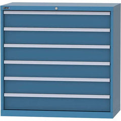 LISTA - 6 Drawer, 84 Compartment Bright Blue Steel Modular Storage Cabinet - Industrial Tool & Supply