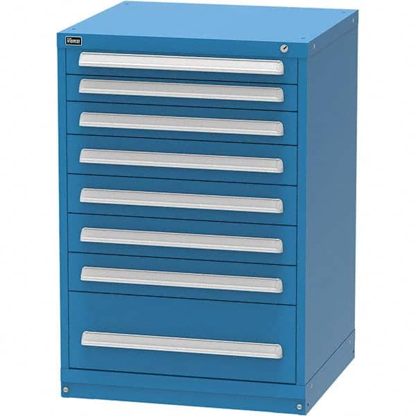 Vidmar - 8 Drawer, 124 Compartment Bright Blue Steel Modular Storage Cabinet - Industrial Tool & Supply