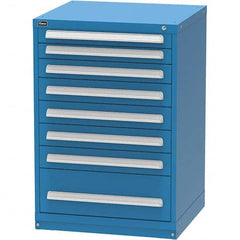 Vidmar - 8 Drawer, 124 Compartment Bright Blue Steel Modular Storage Cabinet - Industrial Tool & Supply
