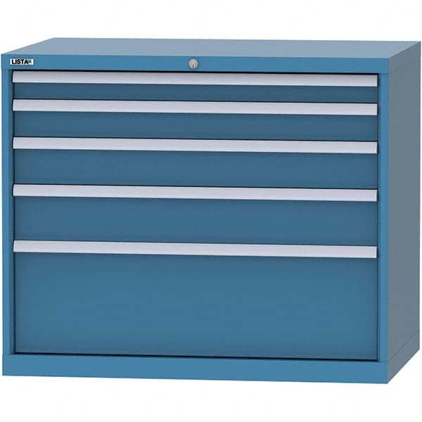 LISTA - 5 Drawer, 99 Compartment Bright Blue Steel Modular Storage Cabinet - Industrial Tool & Supply
