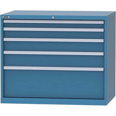 LISTA - 5 Drawer, 99 Compartment Bright Blue Steel Modular Storage Cabinet - Industrial Tool & Supply