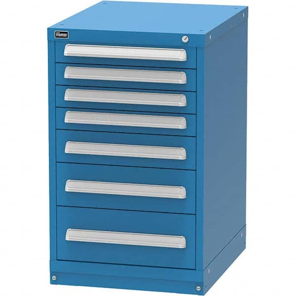 Vidmar - 7 Drawer, 45 Compartment Bright Blue Steel Modular Storage Cabinet - Industrial Tool & Supply