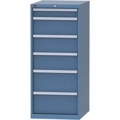 LISTA - 6 Drawer, 99 Compartment Bright Blue Steel Modular Storage Cabinet - Industrial Tool & Supply