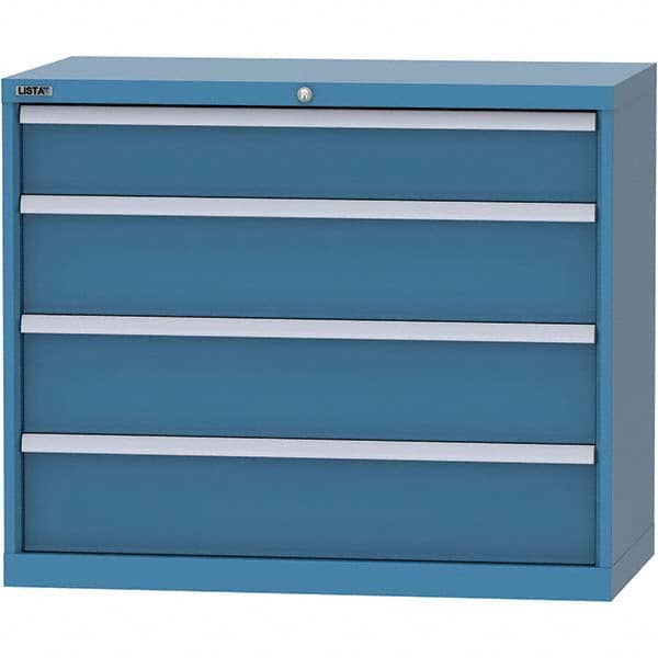 LISTA - 4 Drawer, 84 Compartment Bright Blue Steel Modular Storage Cabinet - Industrial Tool & Supply