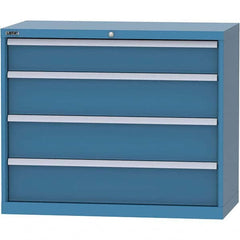 LISTA - 4 Drawer, 84 Compartment Bright Blue Steel Modular Storage Cabinet - Industrial Tool & Supply