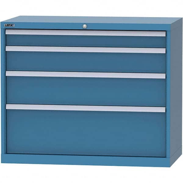 LISTA - 4 Drawer, 84 Compartment Bright Blue Steel Modular Storage Cabinet - Industrial Tool & Supply
