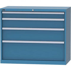 LISTA - 4 Drawer, 84 Compartment Bright Blue Steel Modular Storage Cabinet - Industrial Tool & Supply