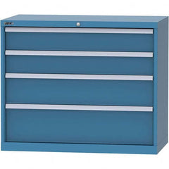 LISTA - 4 Drawer, 84 Compartment Bright Blue Steel Modular Storage Cabinet - Industrial Tool & Supply