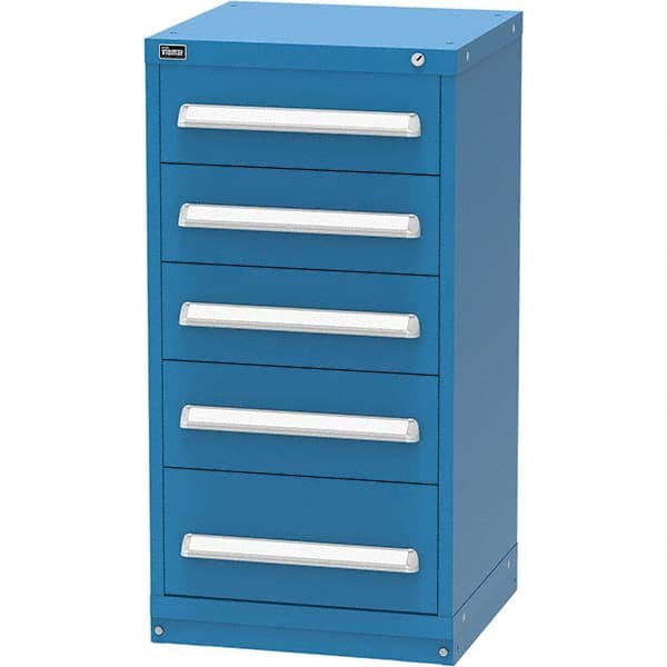 Vidmar - 5 Drawer Bright Blue Steel Modular Storage Cabinet - Industrial Tool & Supply