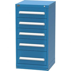 Vidmar - 5 Drawer Bright Blue Steel Modular Storage Cabinet - Industrial Tool & Supply