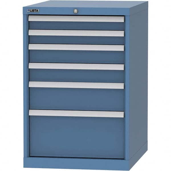 LISTA - 6 Drawer, 99 Compartment Bright Blue Steel Modular Storage Cabinet - Industrial Tool & Supply