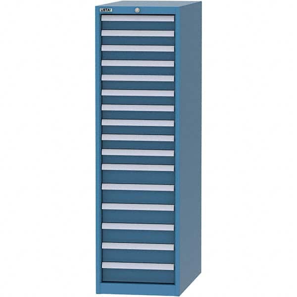 LISTA - 16 Drawer, 45 Compartment Bright Blue Steel Modular Storage Cabinet - Industrial Tool & Supply