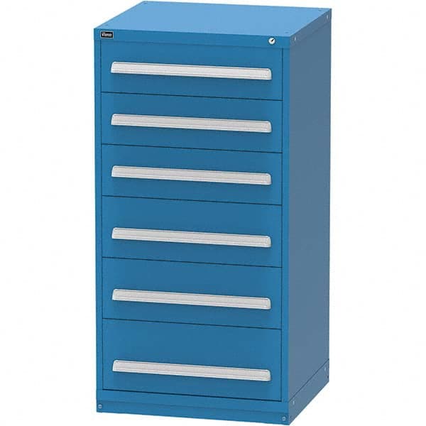 Vidmar - 6 Drawer Bright Blue Steel Modular Storage Cabinet - Industrial Tool & Supply