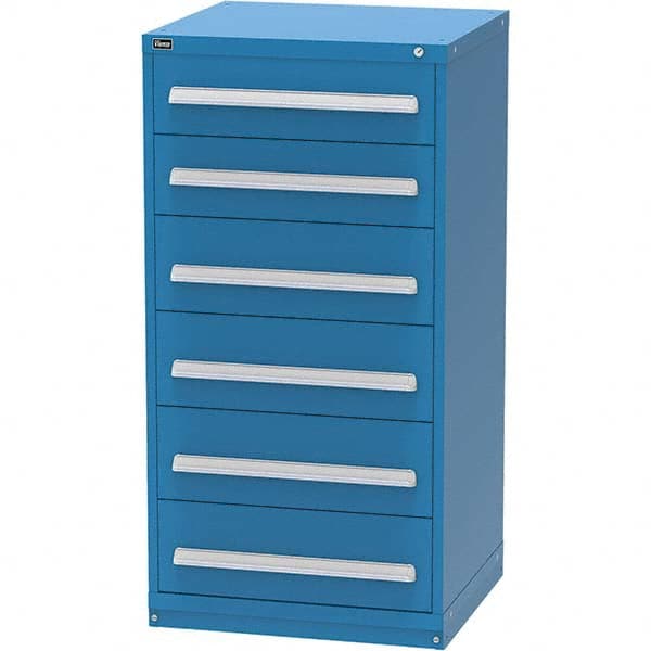 Vidmar - 6 Drawer Bright Blue Steel Modular Storage Cabinet - Industrial Tool & Supply