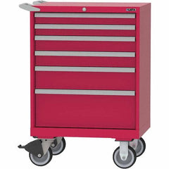 LISTA - 6 Drawer, 124 Compartment Red Steel Modular Storage Cabinet - Industrial Tool & Supply