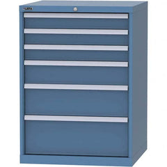 LISTA - 6 Drawer, 45 Compartment Bright Blue Steel Modular Storage Cabinet - Industrial Tool & Supply