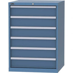 LISTA - 6 Drawer, 45 Compartment Bright Blue Steel Modular Storage Cabinet - Industrial Tool & Supply