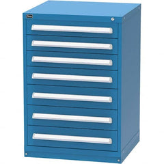 Vidmar - 7 Drawer, 124 Compartment Bright Blue Steel Modular Storage Cabinet - Industrial Tool & Supply
