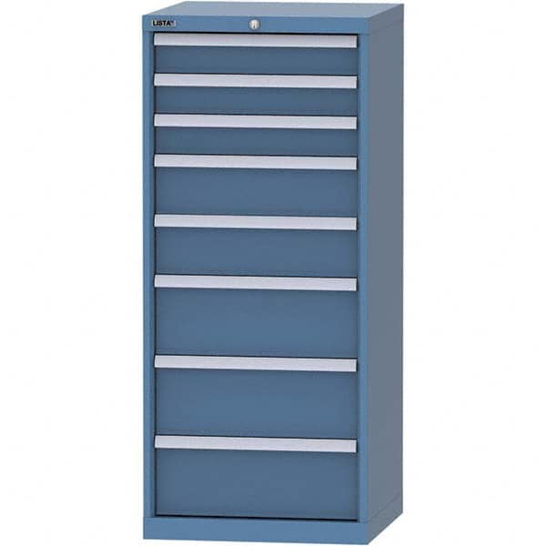 LISTA - 8 Drawer, 84 Compartment Bright Blue Steel Modular Storage Cabinet - Industrial Tool & Supply