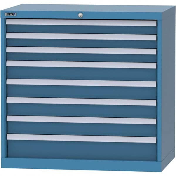 LISTA - 8 Drawer, 84 Compartment Bright Blue Steel Modular Storage Cabinet - Industrial Tool & Supply