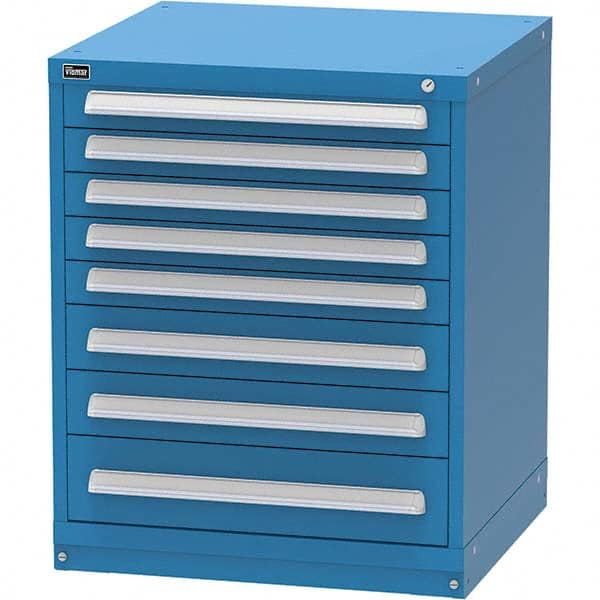 Vidmar - 8 Drawer Bright Blue Steel Modular Storage Cabinet - Industrial Tool & Supply