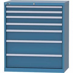 LISTA - 7 Drawer, 84 Compartment Bright Blue Steel Modular Storage Cabinet - Industrial Tool & Supply