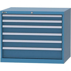 LISTA - 6 Drawer, 84 Compartment Bright Blue Steel Modular Storage Cabinet - Industrial Tool & Supply