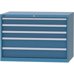 LISTA - 5 Drawer, 84 Compartment Bright Blue Steel Modular Storage Cabinet - Industrial Tool & Supply